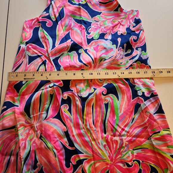 Lilly Pulitzer Jackie Dress Pink Silk Tropic Patterned Sleeveless Shift size XXS - Picture 10 of 12